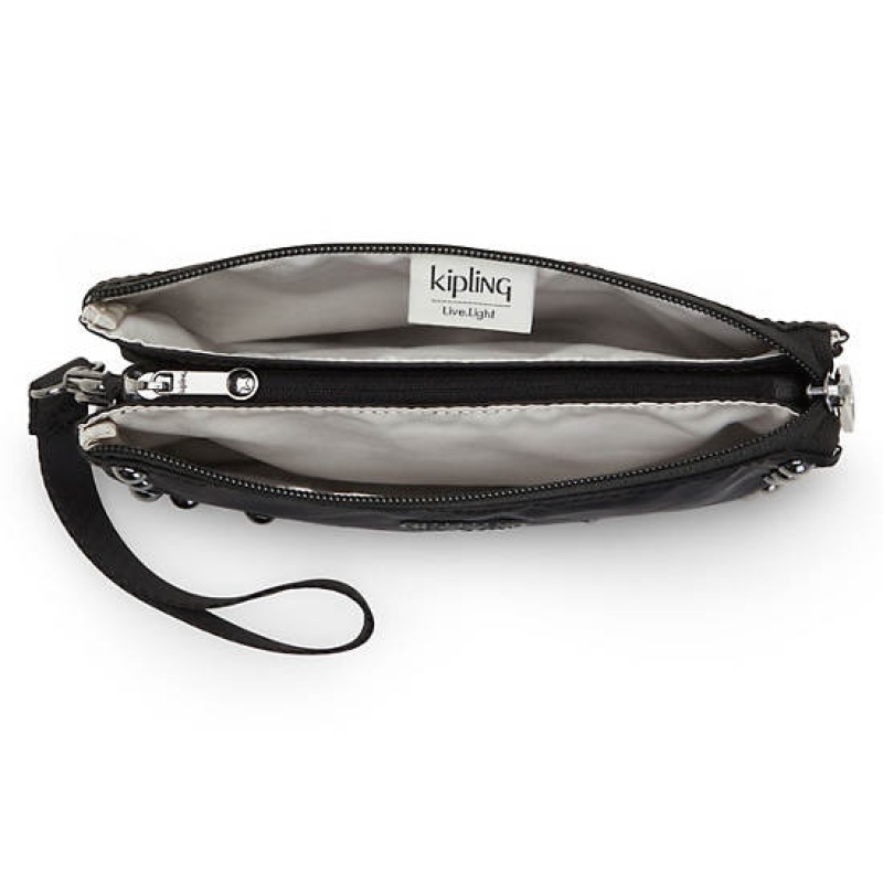 Black Kipling Creativity Extra Large Metallic Wristlet Bags | RQLFXD-862