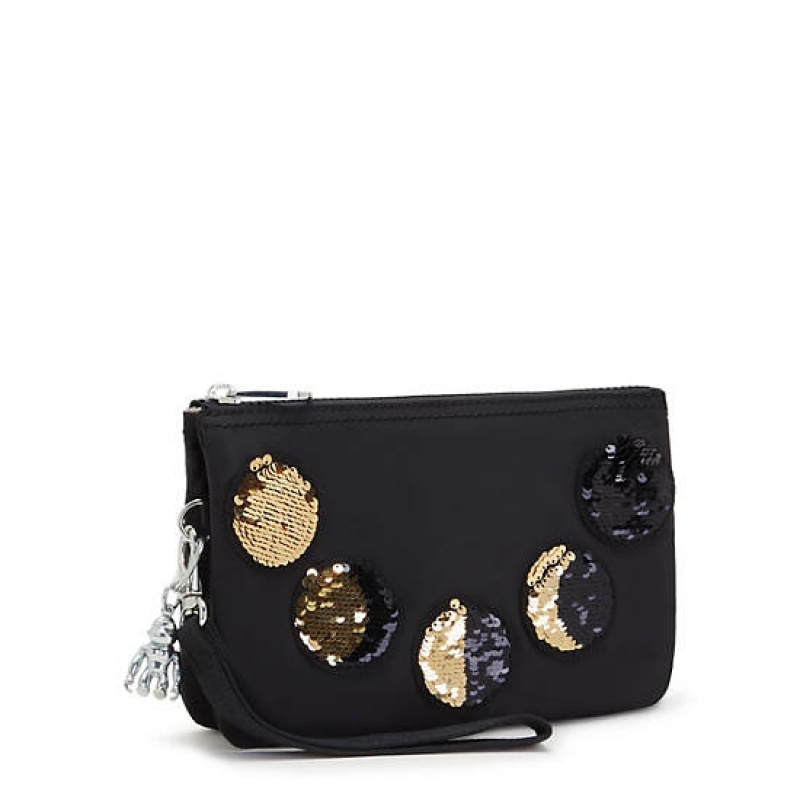 Black Kipling Creativity Extra Large Metallic Wristlet Bags | PXWOIH-157