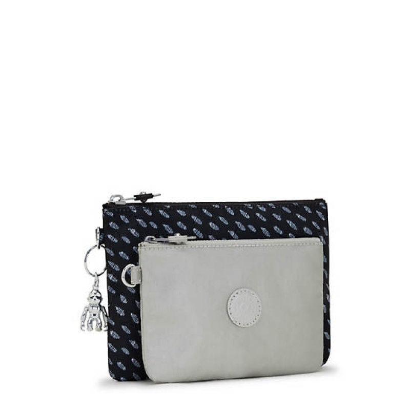 Black Kipling Duo Pouch Printed 2-in-One Pouches Bags | KQMCVH-372