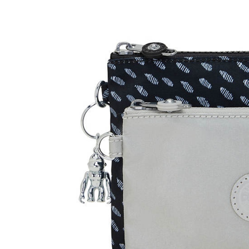 Black Kipling Duo Pouch Printed 2-in-One Pouches Bags | KQMCVH-372