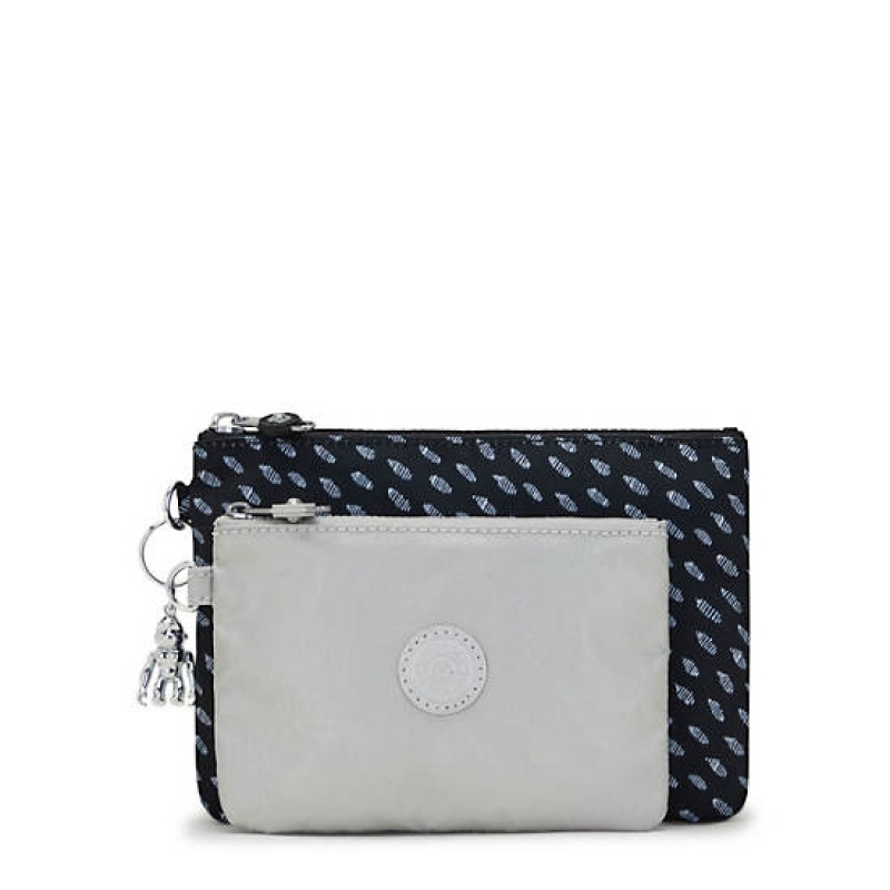 Black Kipling Duo Pouch Printed 2-in-One Pouches Bags | KQMCVH-372