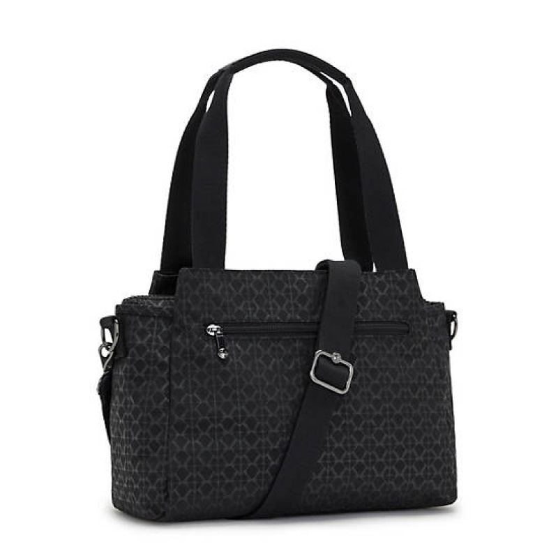 Black Kipling Elysia Printed Shoulder Bags | JTXQDN-325