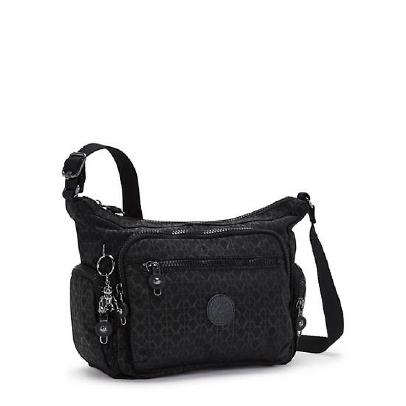 Black Kipling Gabbie Small Printed Crossbody Bags | NVLHPE-698