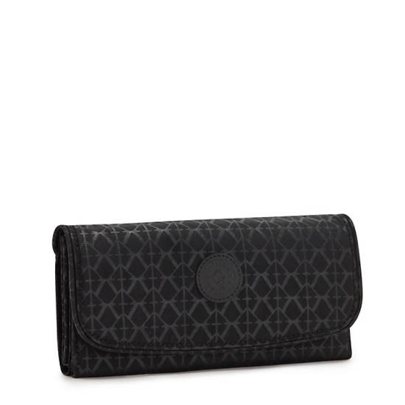 Black Kipling Money Land Printed Snap Wallet Wallets | NPCGVU-249