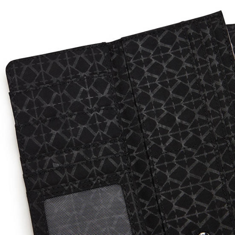 Black Kipling Money Land Printed Snap Wallet Wallets | NPCGVU-249