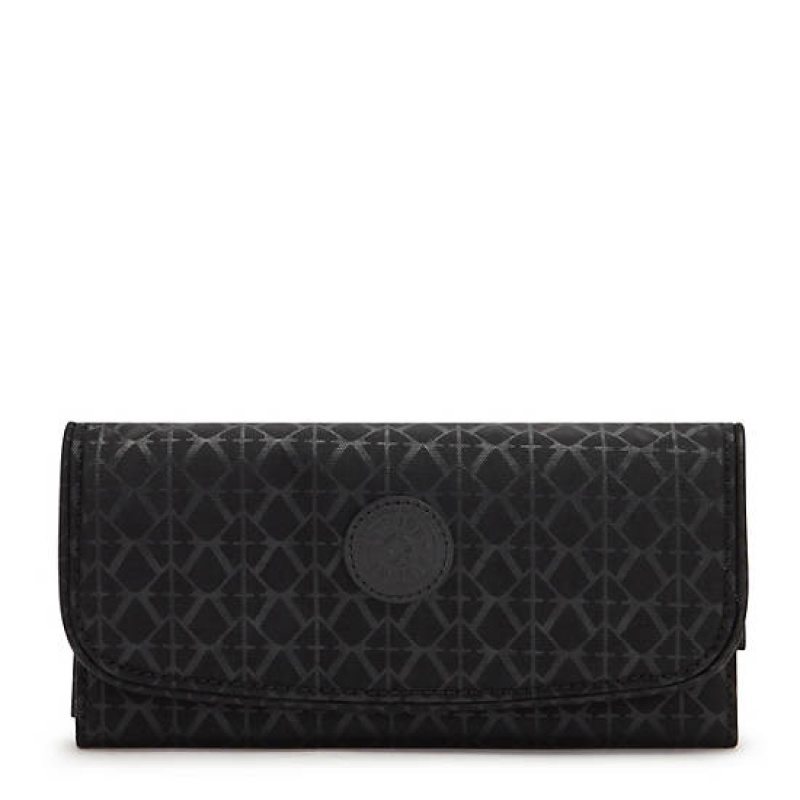 Black Kipling Money Land Printed Snap Wallet Wallets | NPCGVU-249