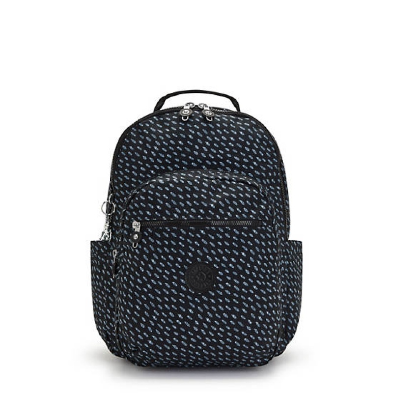 Black Kipling Seoul Large Printed 15\