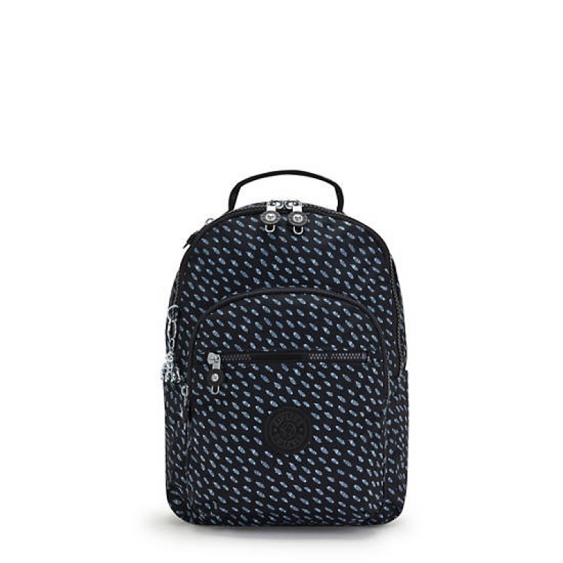 Black Kipling Seoul Small Printed Tablet Backpacks | XTNWZB-042