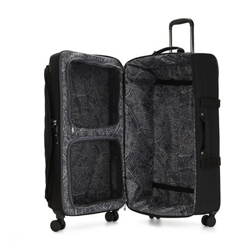 Black Kipling Spontaneous Large Rolling Suitcases | MRXLVP-296