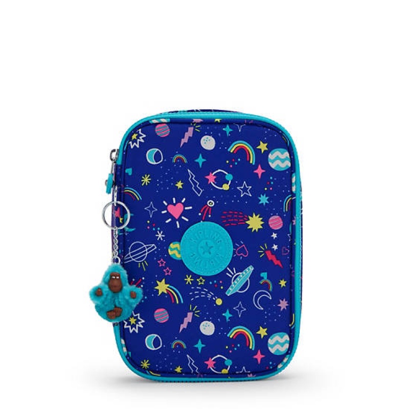 Blue Kipling 100 Pens Printed Case Bags | BNXRTO-309