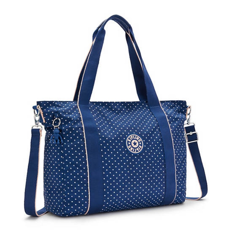 Blue Kipling Asseni Printed Tote Bags | DSOXMA-872