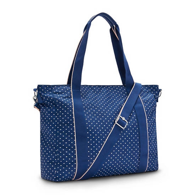 Blue Kipling Asseni Printed Tote Bags | DSOXMA-872