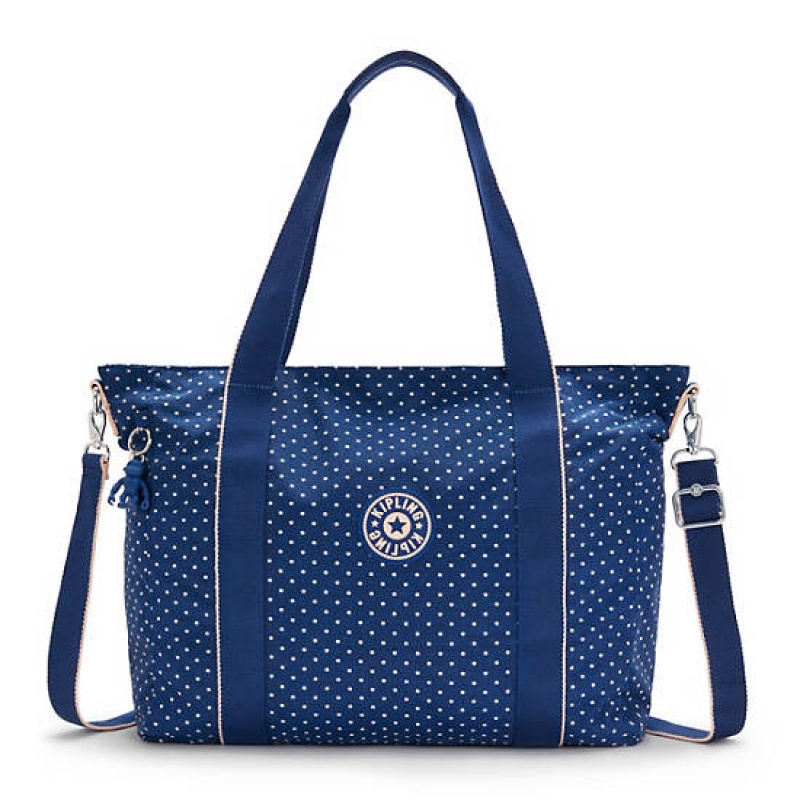 Blue Kipling Asseni Printed Tote Bags | DSOXMA-872