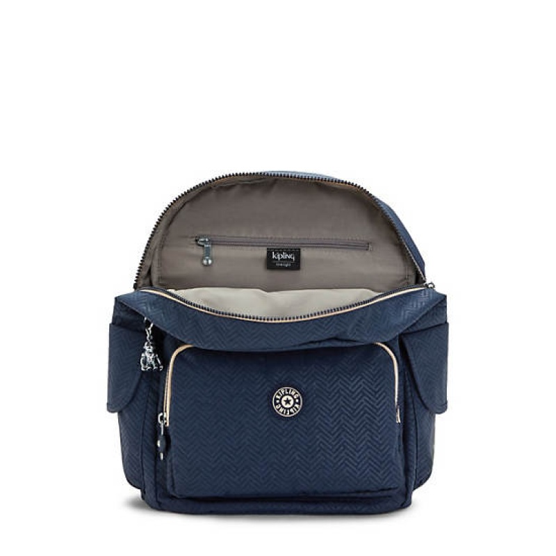 Blue Kipling City Pack Medium Printed Backpacks | WAQONY-256