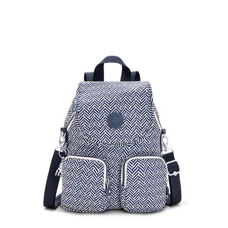 Blue Kipling Firefly Up Printed Convertible Backpacks | ZWYXFJ-290