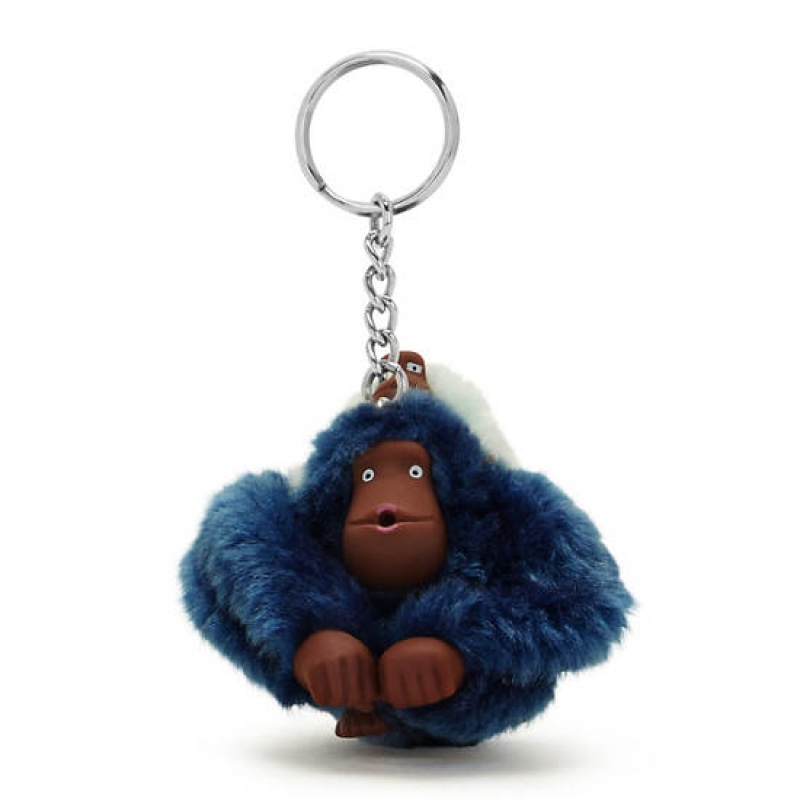 Blue Kipling Mom And Baby Fashion Sven Monkey Keychain Accessories | UWDFBI-186