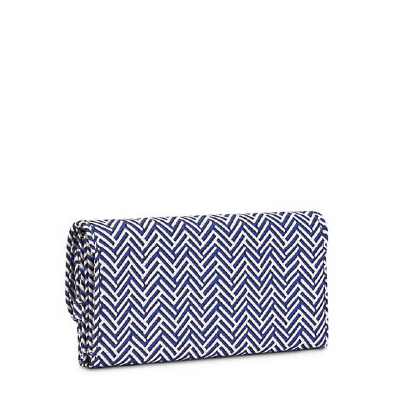 Blue Kipling Money Land Printed Snap Wallet Wallets | PBNEOJ-426