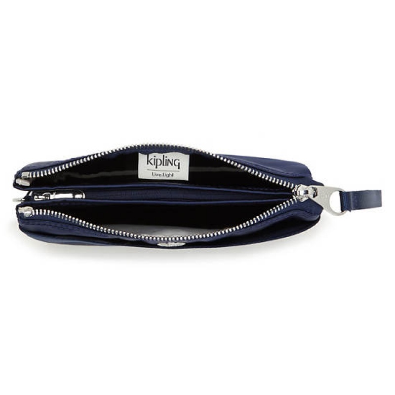 Blue Stripes Kipling Creativity Extra Large Metallic Wristlet Bags | YLGUHP-149