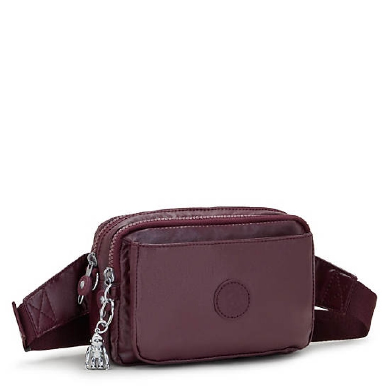 Burgundy Kipling Abanu Multi Metallic Convertible Crossbody Bag Bags | KJFNQA-391