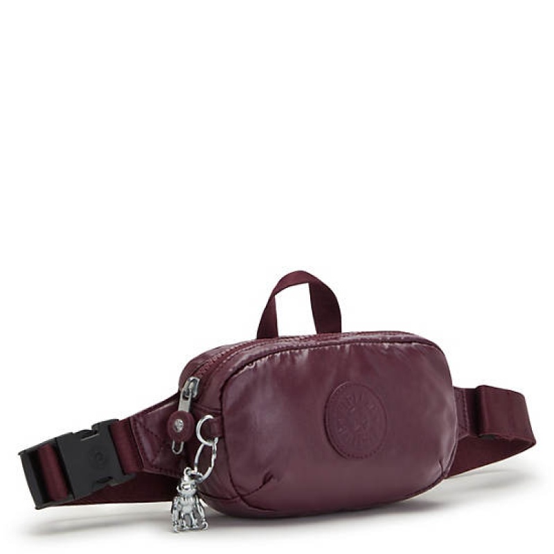 Burgundy Kipling Alys Metallic Waist Bags | BPNQUW-937