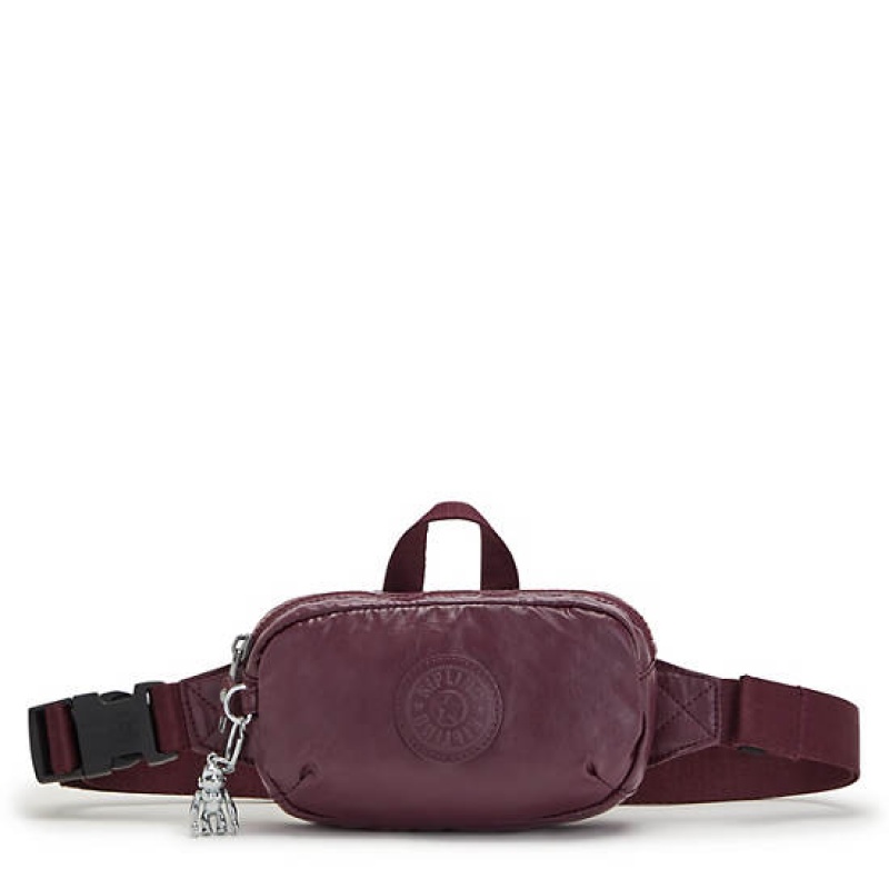 Burgundy Kipling Alys Metallic Waist Bags | BPNQUW-937