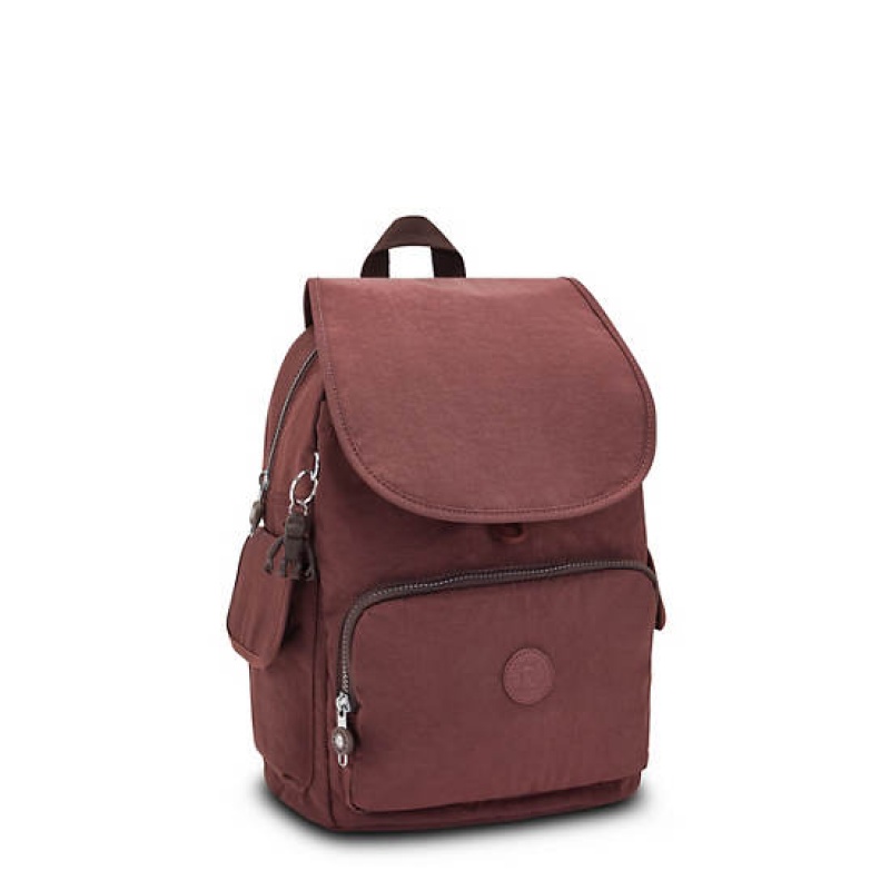 Burgundy Kipling City Pack Backpacks | FZJVXQ-170