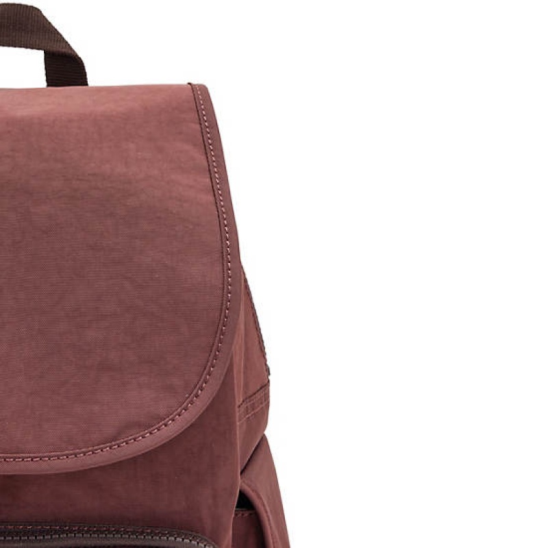 Burgundy Kipling City Pack Backpacks | FZJVXQ-170