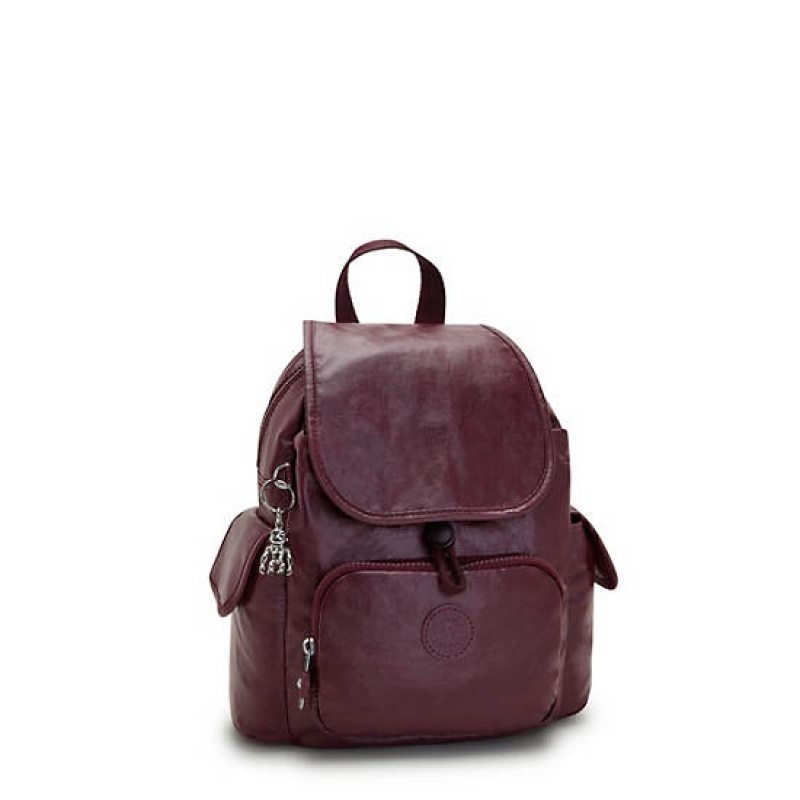 Burgundy Kipling City Pack Mini Classic Metallic Backpacks | JHCNFU-671