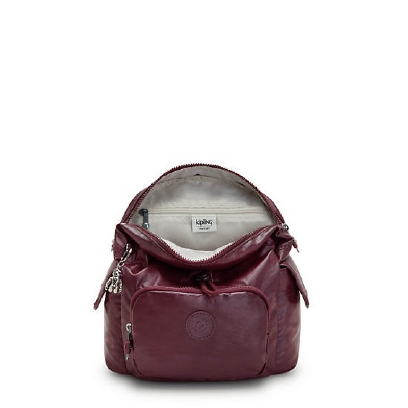 Burgundy Kipling City Pack Mini Classic Metallic Backpacks | JHCNFU-671