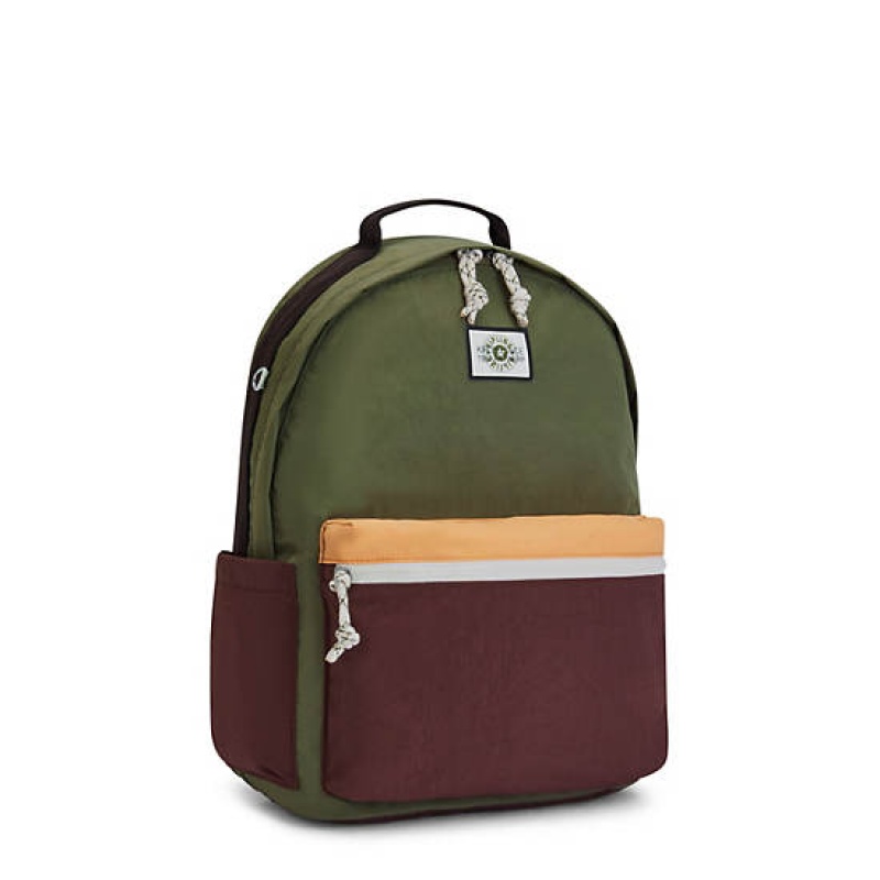 Burgundy Kipling Damien Large Backpack Laptop Bags | HGKZWE-793