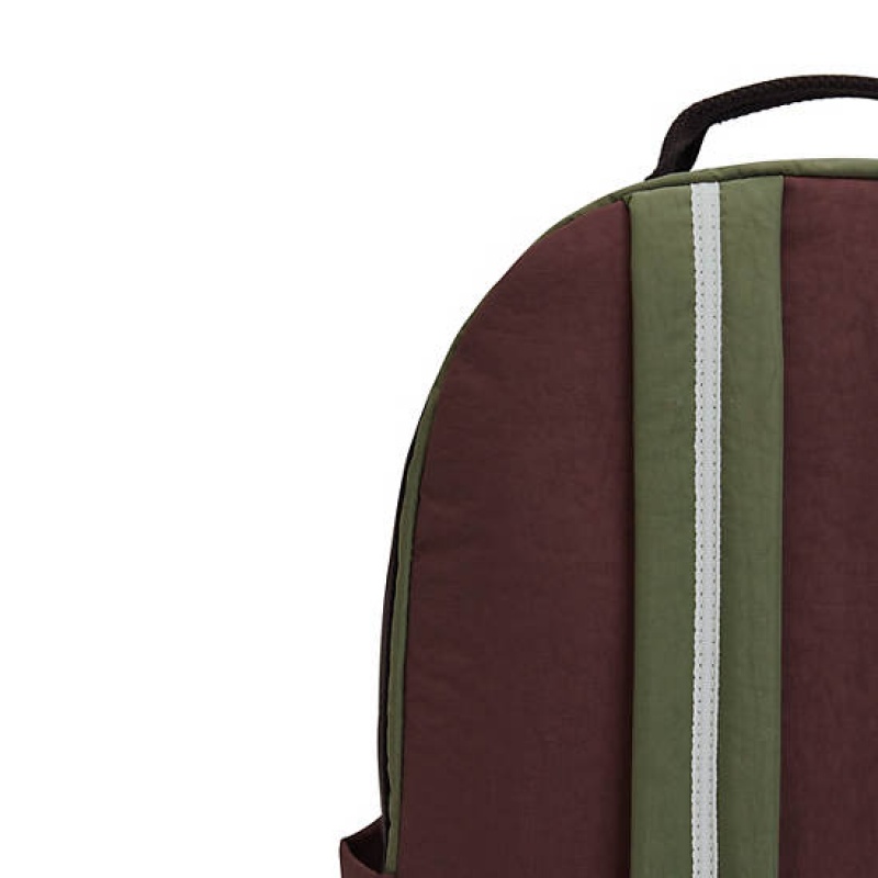 Burgundy Kipling Damien Large Backpack Laptop Bags | HGKZWE-793