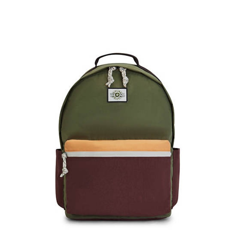 Burgundy Kipling Damien Large Backpack Laptop Bags | HGKZWE-793