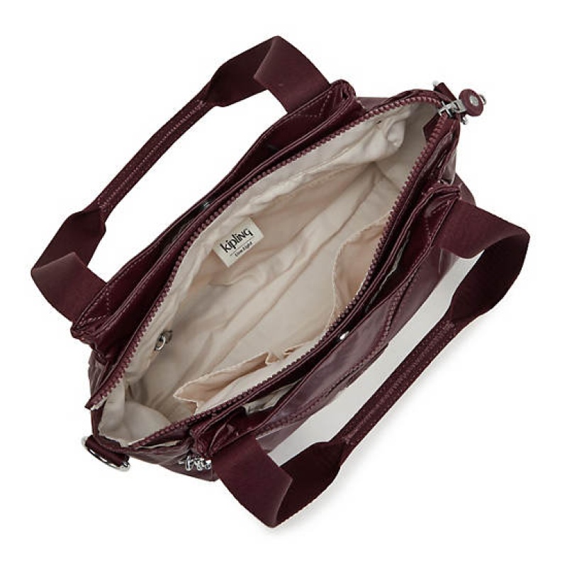 Burgundy Kipling Elysia Metallic Shoulder Bags | VNFIOR-397