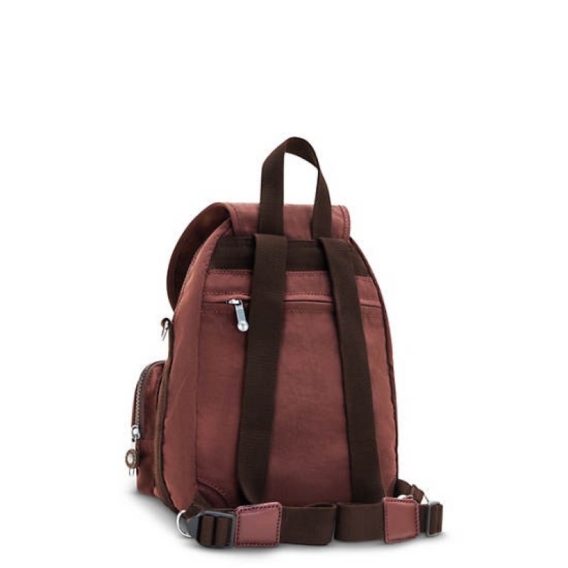 Burgundy Kipling Firefly Up Convertible Backpacks | MHEYTJ-694