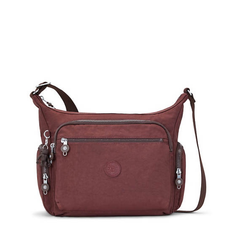 Burgundy Kipling Gabbie Crossbody Bags | GQFRVM-805