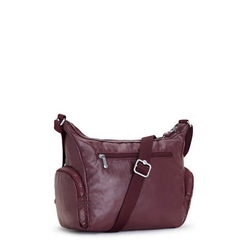 Burgundy Kipling Gabbie Small Metallic Crossbody Bags | XQTIFV-385