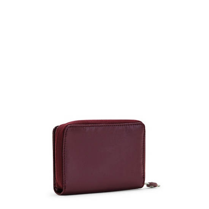 Burgundy Kipling Money Love Metallic Small Wallet Wallets | SICLBT-402