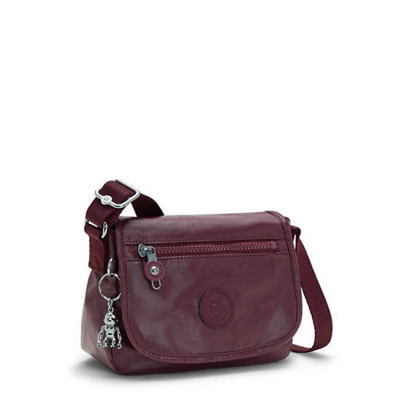 Burgundy Kipling Sabian Metallic Crossbody Mini Bag | CLYHTX-078