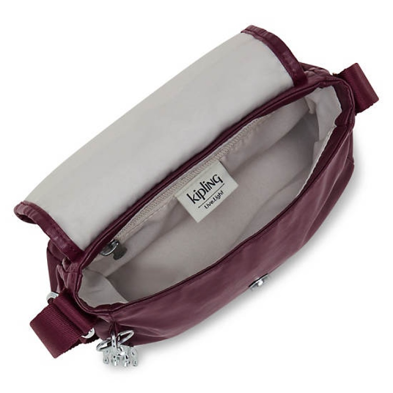 Burgundy Kipling Sabian Metallic Crossbody Mini Bag | CLYHTX-078