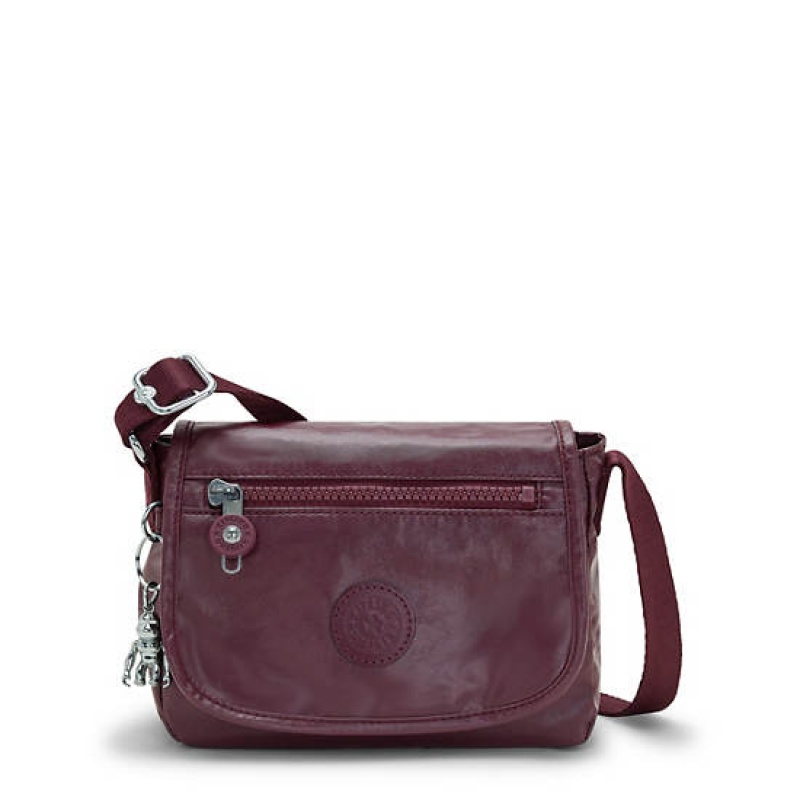 Burgundy Kipling Sabian Metallic Crossbody Mini Bag | CLYHTX-078