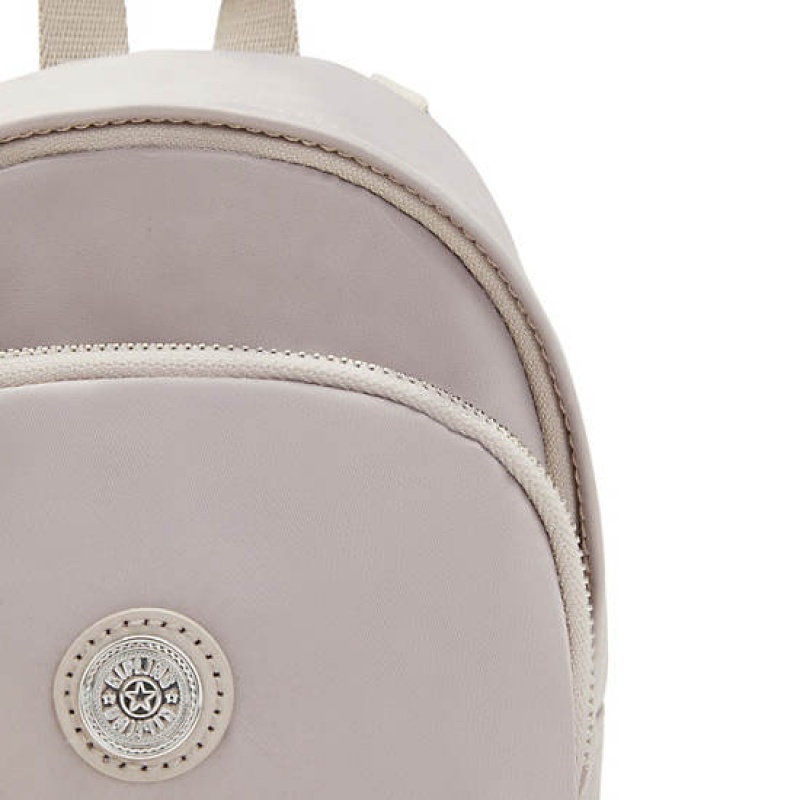 Cream Kipling Delia Compact Metallic Convertible Backpacks | ODCZIL-695