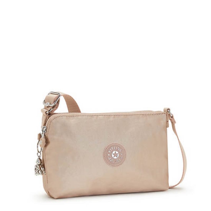 Gold Metal Kipling Boyd Metallic Crossbody Bags | VKYBMP-096