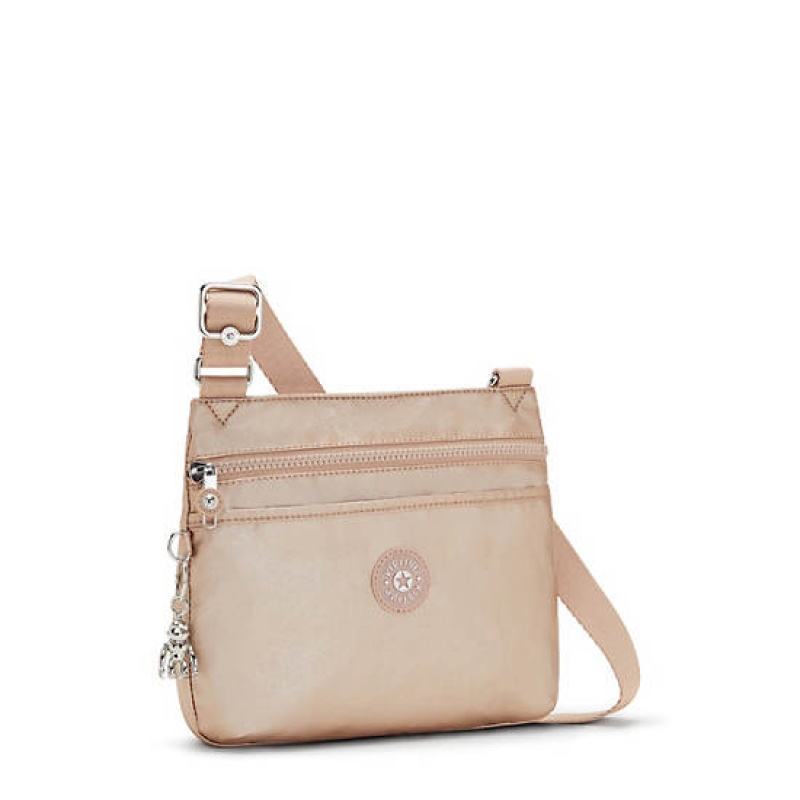 Gold Metal Kipling Emmylou Metallic Crossbody Bags | DAQTCR-419