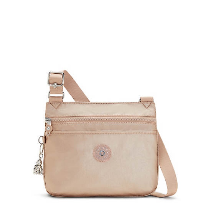 Gold Metal Kipling Emmylou Metallic Crossbody Bags | DAQTCR-419