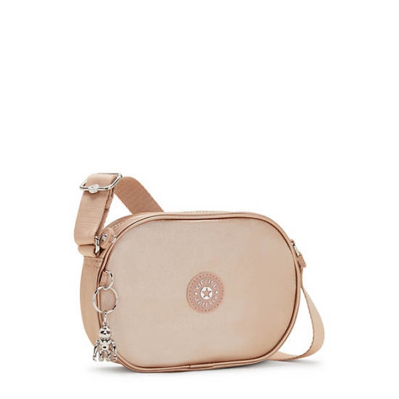 Gold Metal Kipling Gema Metallic Crossbody Bags | VNKAGP-823