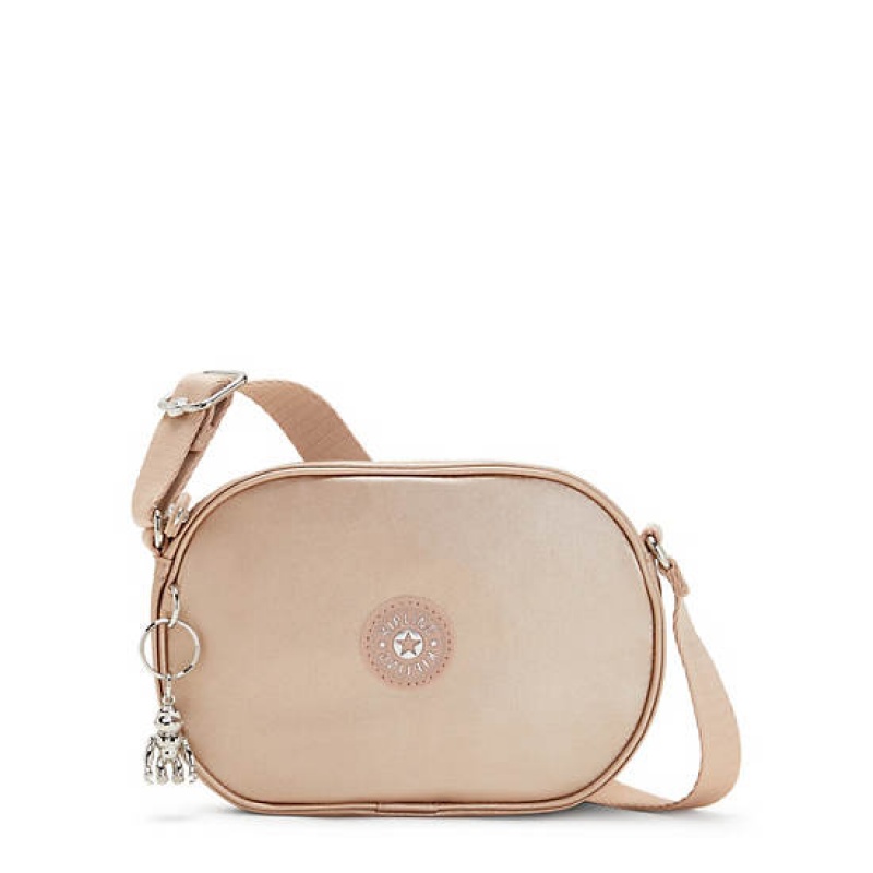 Gold Metal Kipling Gema Metallic Crossbody Bags | VNKAGP-823