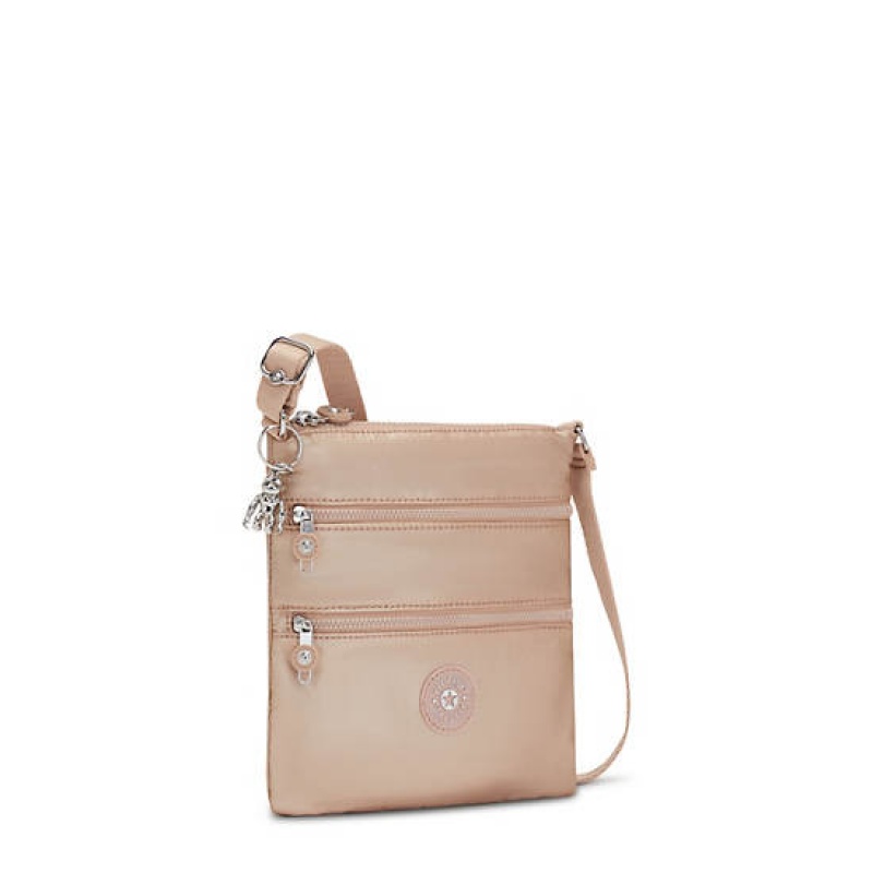 Gold Metal Kipling Keiko Metallic Crossbody Mini Bag | KEQSPH-490