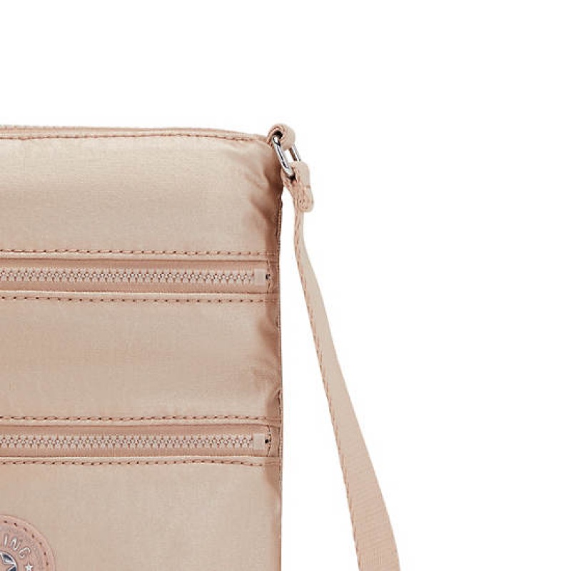 Gold Metal Kipling Keiko Metallic Crossbody Mini Bag | KEQSPH-490