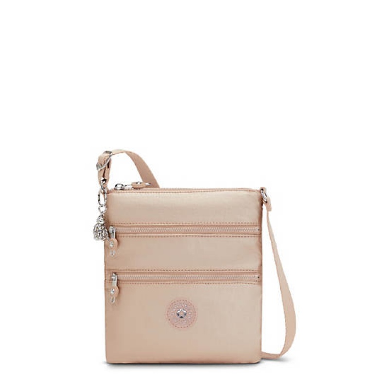 Gold Metal Kipling Keiko Metallic Crossbody Mini Bag | KEQSPH-490