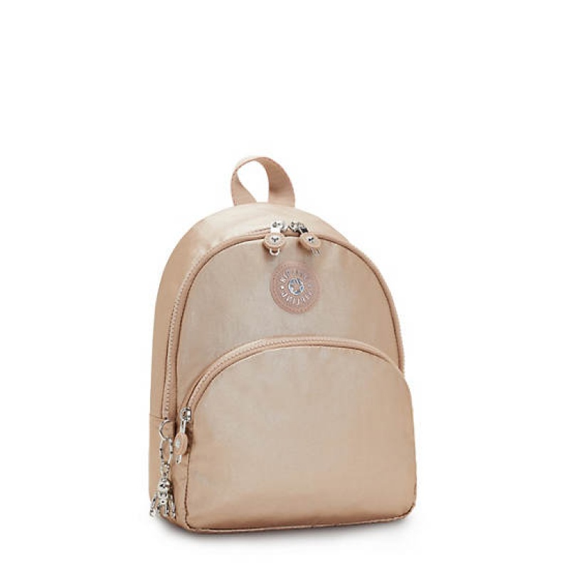 Gold Metal Kipling Paola Small Metallic Backpacks | JXWTSI-268